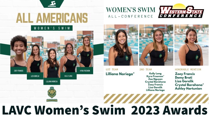 Women's Swimming and Dive Rakes in Season Awards